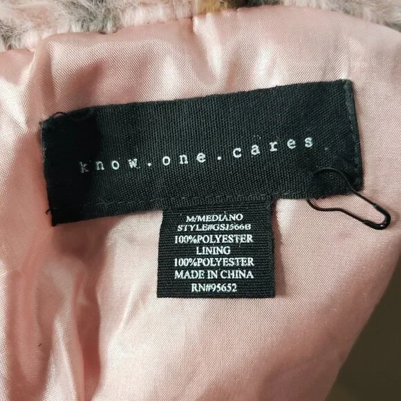 Know One Cares Women's Plush Leopard Print Full Zip Jacket, Pockets Sz M (1202) - Picture 5 of 6